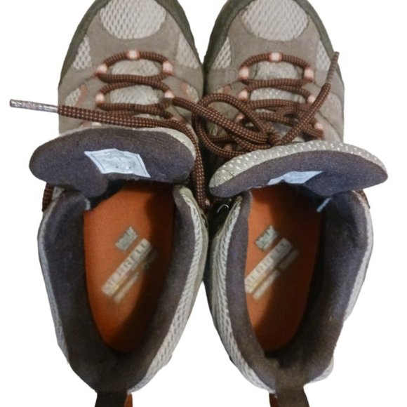 Merrell Moab Waterproof Mid Hiking Shoes Suede Brown Red Womens Size 8.5 - Picture 3 of 5